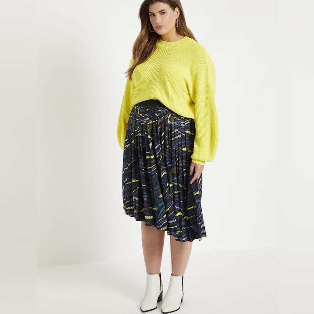 NWT ELOQUII Asymmetric Pleated Skirt women’s size 18/20 plus size office comfort